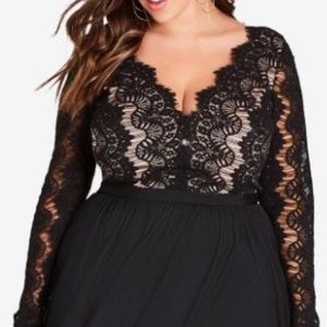 rare beauty lace fit & flare dress